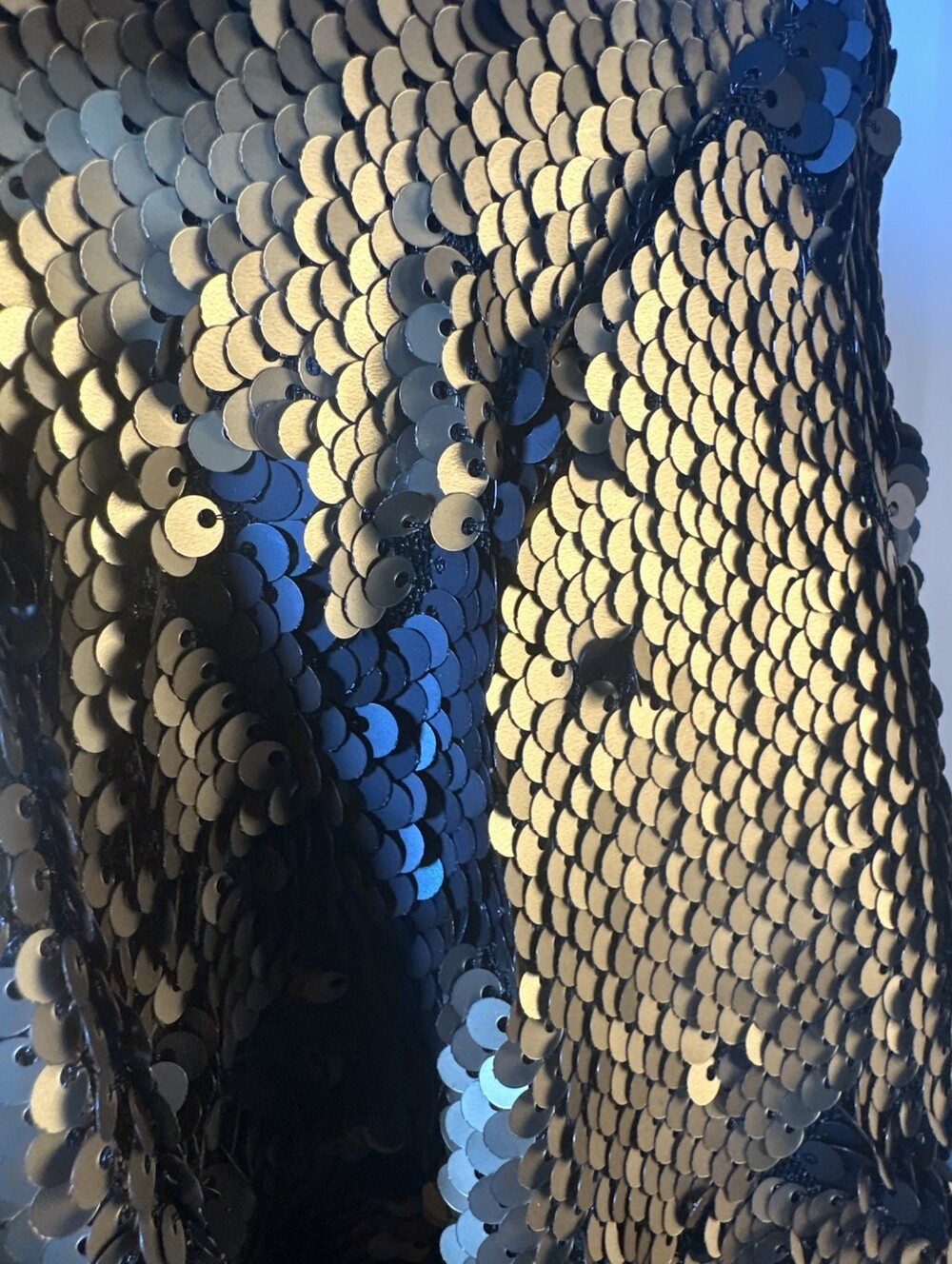 Gold Sequin Belted Women's Coat - Picture 10 of 15
